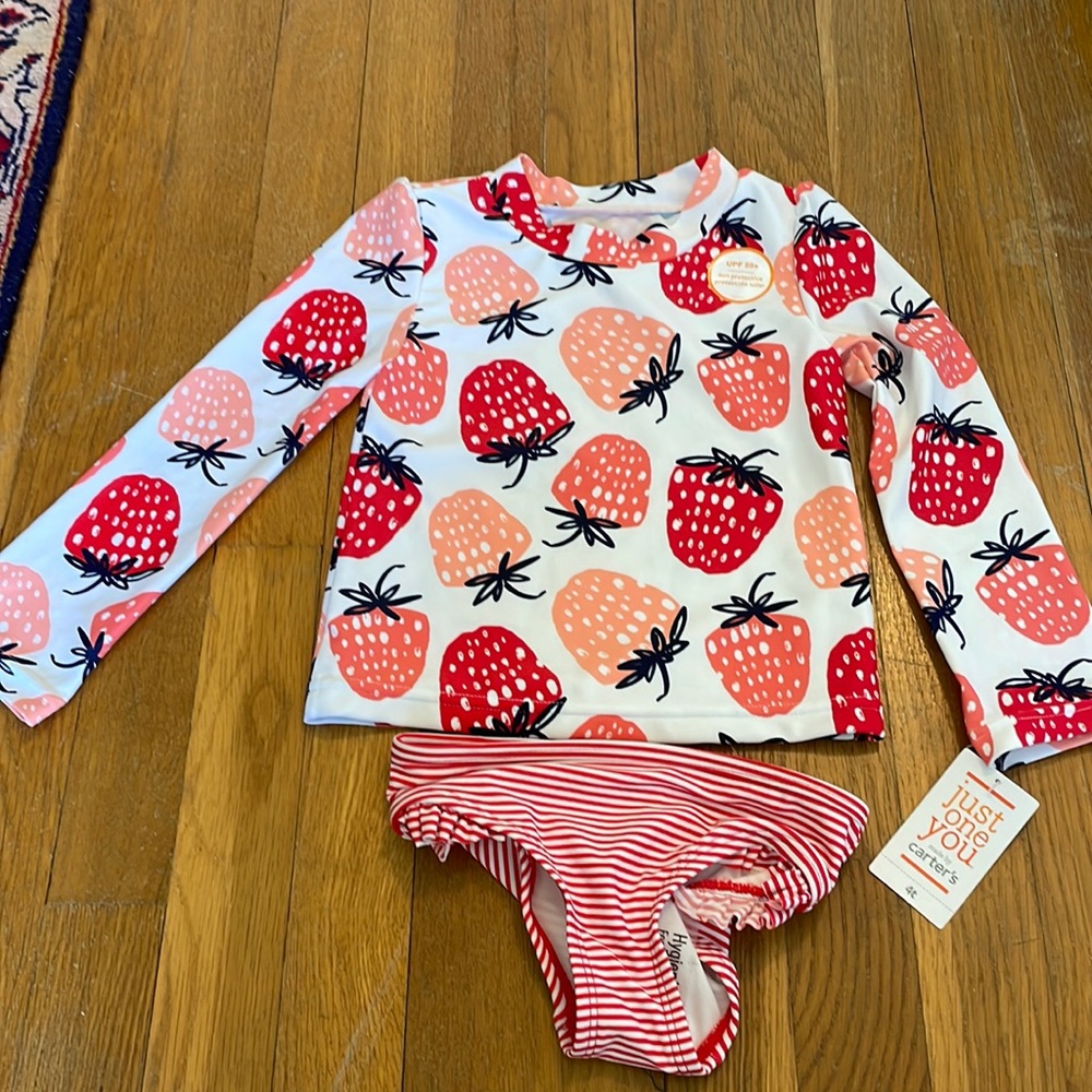 NWT Carter’s strawberry bathing suit 4T